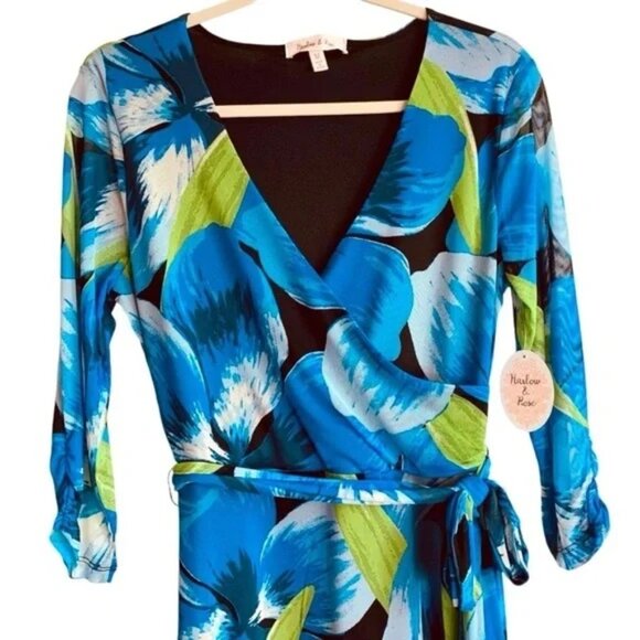 Harlow & Rose Blue Green Floral Maxi Dress - Picture 3 of 5